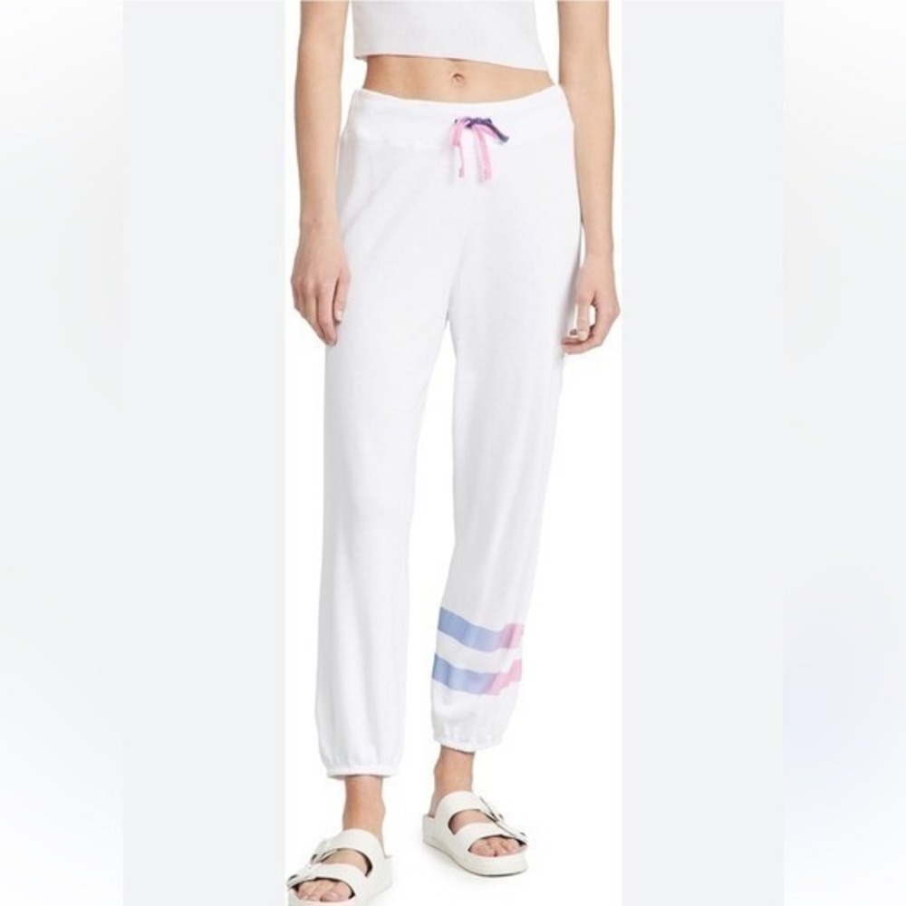 Sundry Ombre Stripe Sweatpants Jogger Sweatpants White Pink size 1/small NEW